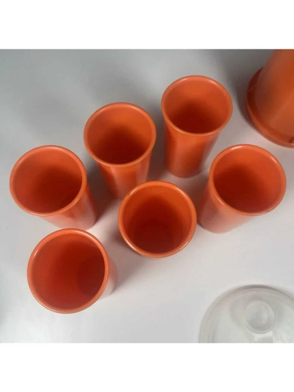 Tupperware 9 pc Orange Juice Set Juicer Pitcher Lid 6 Cups Orange NOS